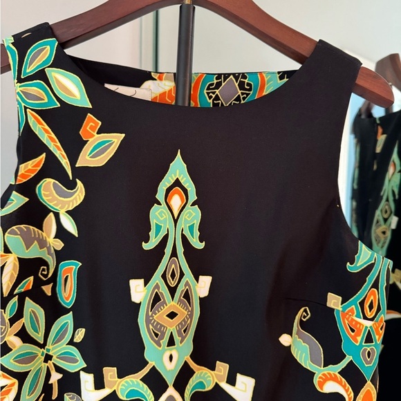 Kim Rogers Black and Green Sleeveless Sheath Mini Dress Size 12 - Picture 5 of 13